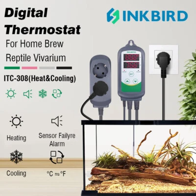 Inkbird Thermostate Temperaturregler Vorverkabelt Heizen Kühlen ITC-308 230V EU - Bild 1 von 4