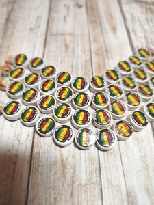 Bob Marley Perlen, 12 mm Keramikperlen, 2 mm Loch, 10 Stück, Großlochperlen, Peru  - Bild 1 von 4