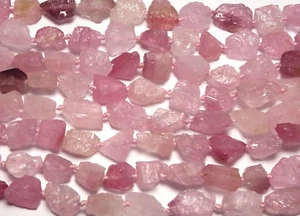 7" Strand PINK TOURMALINE 7-11mm Nugget Beads NATURAL /N3 - Picture 1 of 1