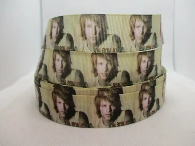 Jon Bon Jovi 1" Grosgrain Ribbon ~YOUR CHOICE 5 or 10 Yards (Rock Music) USA - Image 1 of 3