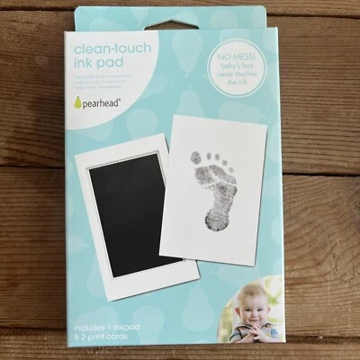 新生儿婴儿手印/脚印清洁触摸墨水垫和2张打印卡 — 第 1/4 张图片