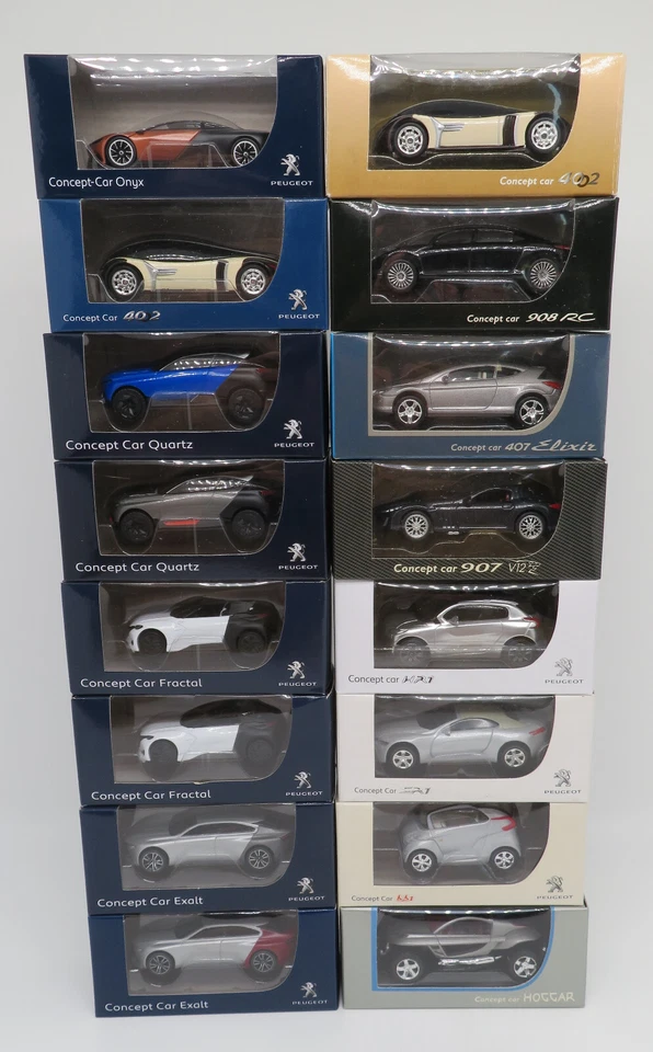 NOREV 3 POLLICI 1/64 PEUGEOT CONCEPT CAR QUARTZ EXALT FRACTAL ONYX HR1 A Scelta - Immagine 1 di 1