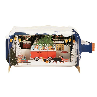 ALLJOY DESIGN Message In A Bottle Dogs In A Campervan Pop Up Christmas Greeting Card
