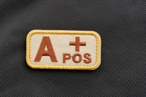Military Blood Type A+ POS Positive Tactical USA Army 3D Hook Patch *05 - Picture 1 of 5