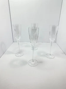 AMARETTO DISARONNO RCR CRISTALLERIA ITALY CRYSTAL CHAMPAGNE FLUTE GLASS Set of 4 - Picture 1 of 17