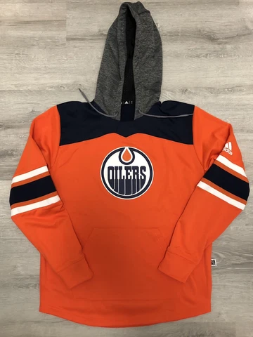 NEW Adidas Edmonton Oilers NHL Platinum Jersey Pullover Hoodie MEN’S MEDIUM M Cover