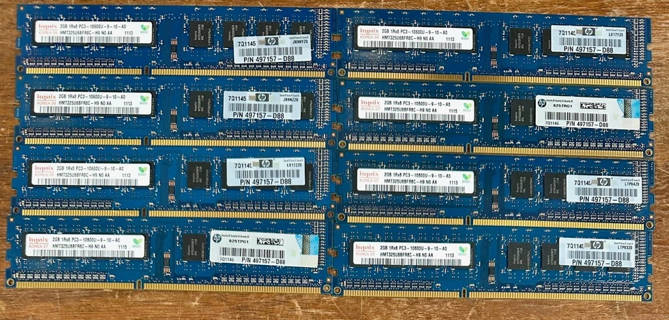 Hynix 16GB (2GBx8) 1Rx8 PC3-10600U DDR3-1333 Desktop RAM Memory FREE US Shipping - Image 1 of 1