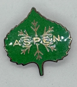 Vintage Aspen Ski Resort Colorado Snowflake Leaf Pin Lapel JAPAN MADE - Picture 1 of 5