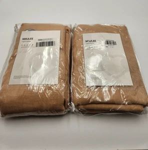2 SETS Light Filtering Curtain Panels Textured Weave 52 x 108 x 4 NEW khaki - Picture 1 of 16