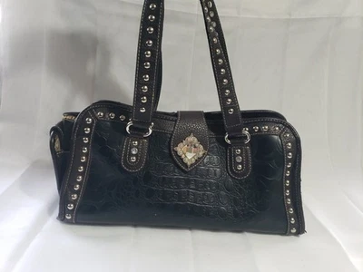 Cartera Blazin Roxx negra/marrón oscuro hebilla de joyería Foto 1 de 4