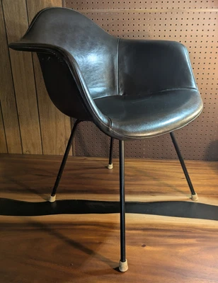 Eames Fiberglass Molded Padded Armchair 4th Generation Vintage MCM - Image 1 of 4