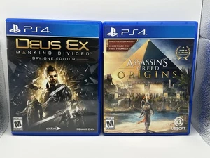 PS4 Game Lot – Deus Ex Mankind Divided + Assassin’s Creed Origins – Tested - Picture 1 of 12
