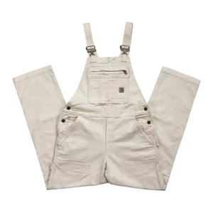 SALOPETTE CARHARTT ROBUSTA FLEX SMALL S DONNA PANNA DOPPIO GINOCCHIO TELA BAVAGLINO OR2438 - Foto 1 di 7