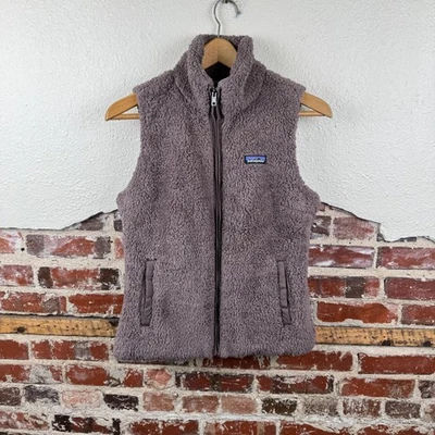 Chaleco Patagonia Mujer Medio Púrpura Cremallera Completa Vellón Sherpa Los Gatos Exterior Foto 1 de 4