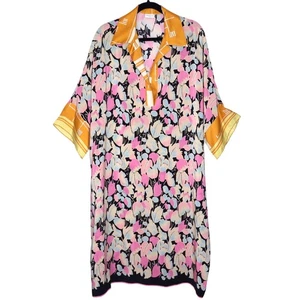 DRIES VAN NOTEN Floral-Print Daze Kaftan Multicolor Silk Slip On Women's M - Picture 1 of 12