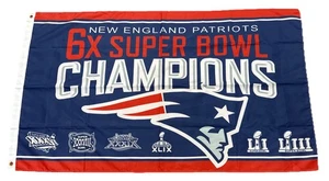 New England Patriots 6x SB NFL Football 3’x5’ Flag Banner NEW SEALED FREE S&H - Picture 1 of 2
