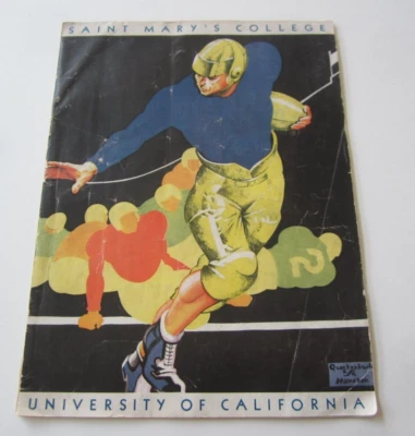 1932 - SAINT MARY'S COLLEGE vs University of CALIFORNIA - Football PROGRAM - Image 1 of 4
