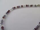 Amethyst Purple Crystal Glass Bead Beady Mix Handmade Anklet Ankle Chain