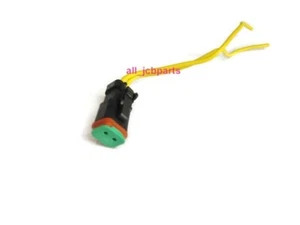 Jcb Pigtail Connector, Round Pin For Solenoid Valve Coupler 25/104700 25/103000 - Picture 1 of 8
