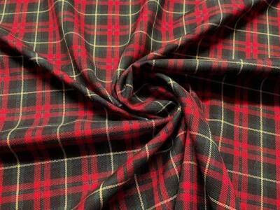 Tartan Écossais Carreaux Tissu Matière Design 23 Vert Rouge - Photo 1/3