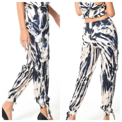 Pantalón Young Fabulous & Broke Janelle Tie Dye Azul Safari Lavado Mediano Foto 1 de 4