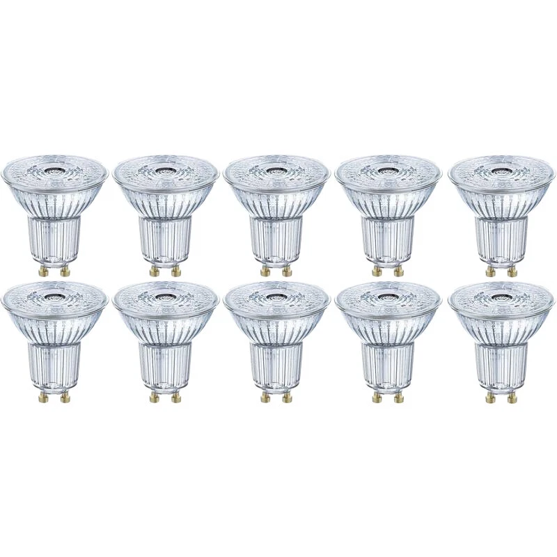 OSRAM BASE PAR 16 50 36° 4.3 W/827 GU10 240V 4,30W LED-Reflektorlampen mit Retrofit-Stecksockel - Warmweiß, 10 Stück