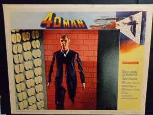Lobby Card 1959 4D MAN Robert Lansing walks through wall best card in set sci-fi