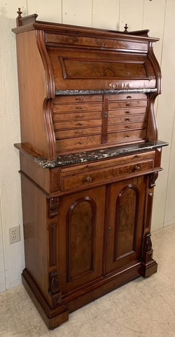 Antique Victorian Walnut Cash and Sons Dental Cabinet Cover