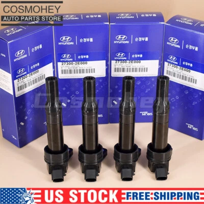 4 оригинальные катушки зажигания UF651 для 01–2017 Hyundai Elantra Kia Soul 27300–2E000 новые - Изображение 1 из 4
