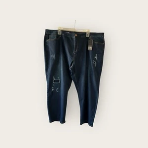 Avenue Girlfriend Premium Stretch Rolled Cuff Jeans sz 32 Plus New - Picture 1 of 5