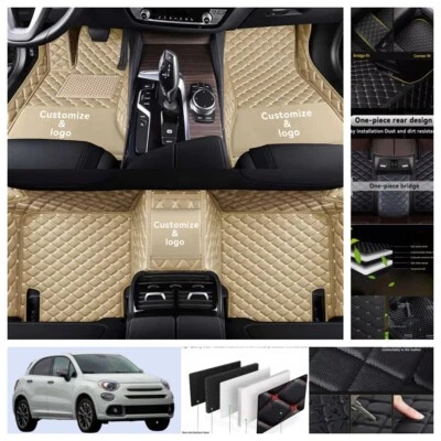 For Fiat 500X 2014-2020 Car Floor Mats All Weather Luxury Carpets Custom Liners Foto 1 de 4