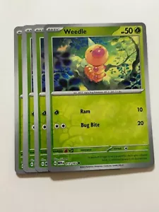 Pokemon Card 151 Reverse Holographic 4x Playset Weedle 013/165 Near Mint - Picture 1 of 1
