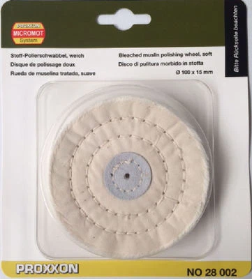 PROXXON Bleached Muslin Polishing Wheel 100 x 15mm For PM100 28002 From RDGTools - Image 1 of 4
