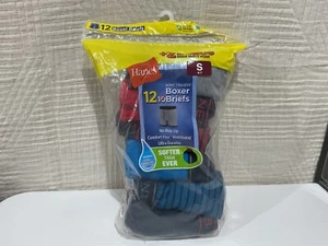 Boy's Hanes Tagless Boxer Briefs, 10+2 Pack, 12 Total, Small (6-7) M(8-10) - Picture 1 of 8