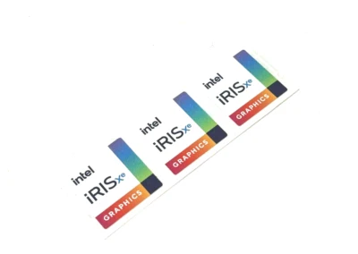 3x Intel Iris Xe Graphics Desktop / Laptop Sticker Label Decal 18mm x 18mm - Image 1 of 2