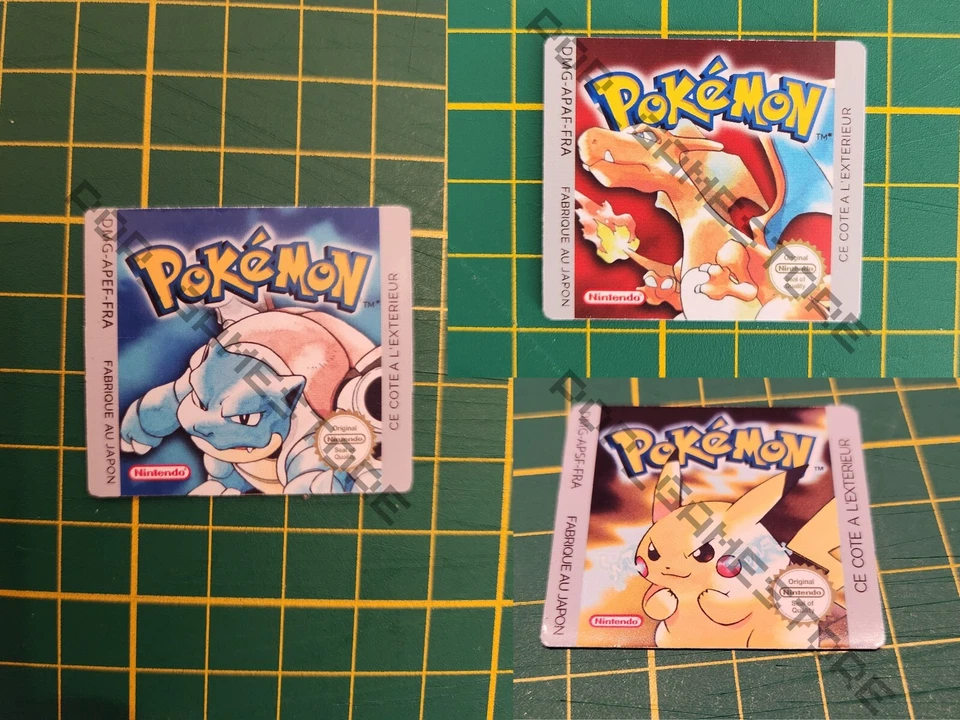 Stickers - Etiquette De Remplacement Pokemon Version Rouge, Bleue, Jaune - Photo 1/1