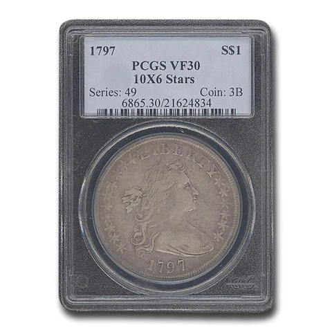 1797 Draped Bust Dollar Small Eagle VF-30 PCGS (10 x 6 Stars) - SKU#66878 Cover