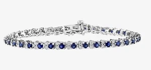 NUOVO! Bracciale Zaffiro, Diamante e Argento Sterling di Effy/prezzo al dettaglio al dettaglio $999/grande regalo - Foto 1 di 3