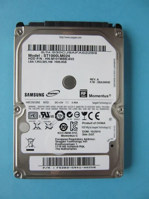 Samsung ST1000LM024 HN-M101MBB/AV2 SATA Hard Drive 1TB HDD 2BA30002 Oct 2014 S30 - Image 1 of 4