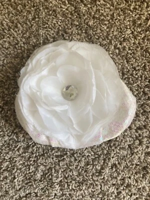 Girls Beautiful Communion Clutch Purse with Gem, Flowery Front and Beaded Back - Image 1 of 4