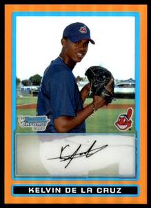 2009 Bowman Chrome Prospects Orange Refractors #BCP9 Kelvin de la Cruz /25