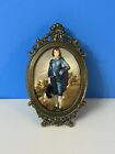 Blue Boy in Oval Ornate Hanging Or Standing Frame Made in Italy  Small 5”