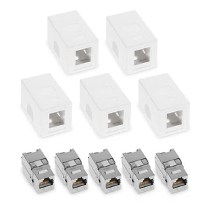 Set de 5x roseta RJ45 para pared con 5x módulo Keystone y 5x material de montaje - Afbeelding 1 van 5