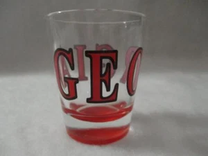 Georgia State Shot Glass Red Letters Outlined in Black on Clear Glass Excellent - Picture 1 of 5
