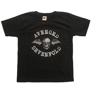 Authentic Avenged Sevenfold Classic Deathbat Boys T-Shirt Charcoal 3-11 NEW - Picture 1 of 1