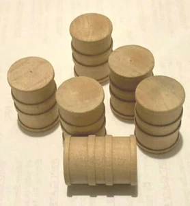 JUEGO DE 6 BARRILES DE MADERA SIN MANCHA LIONEL 209B PARA SUBASTA DE REPRODUCCIÓN DE COCHES GÓNDOLA - Imagen 1 de 1