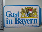 Aufkleber Gast in Bayern - Bayerisches Staatsministerium Verkehr &amp; Wirts. (1296)