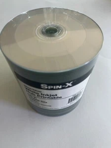 500 SPIN-X (PRODISC) CD-R, 52X,80MIN WHITE INKJET HUB PRINTABLE 80R52SNG-WIH100B - Picture 1 of 3