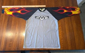 Vintage SMP Motocross Jersey XL Men Red Black Flames - Picture 1 of 3