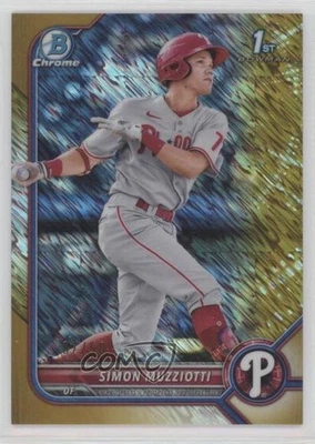 2022 Bowman Gold Shimmer Refractor 7/50 Simon Muzziotti #BCP-40 Rookie RC - Image 1 of 3